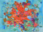 Blue Field with orange